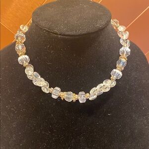 Vintage Crystal and Rhinestone Faceted Necklace with Elegant Design